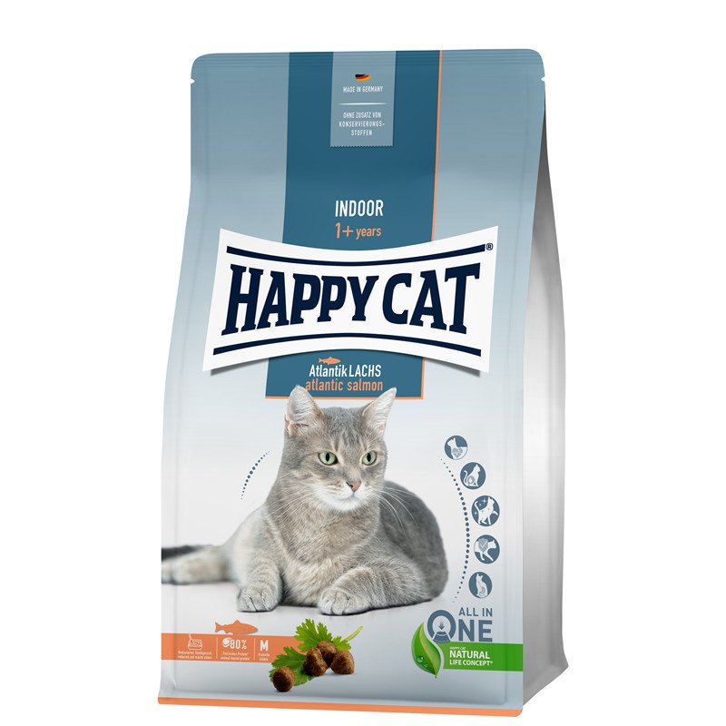 Happy Cat Indoor Adult Atlantik-Lachs - 4 kg (6,49 € pro 1 kg) von Happy Cat