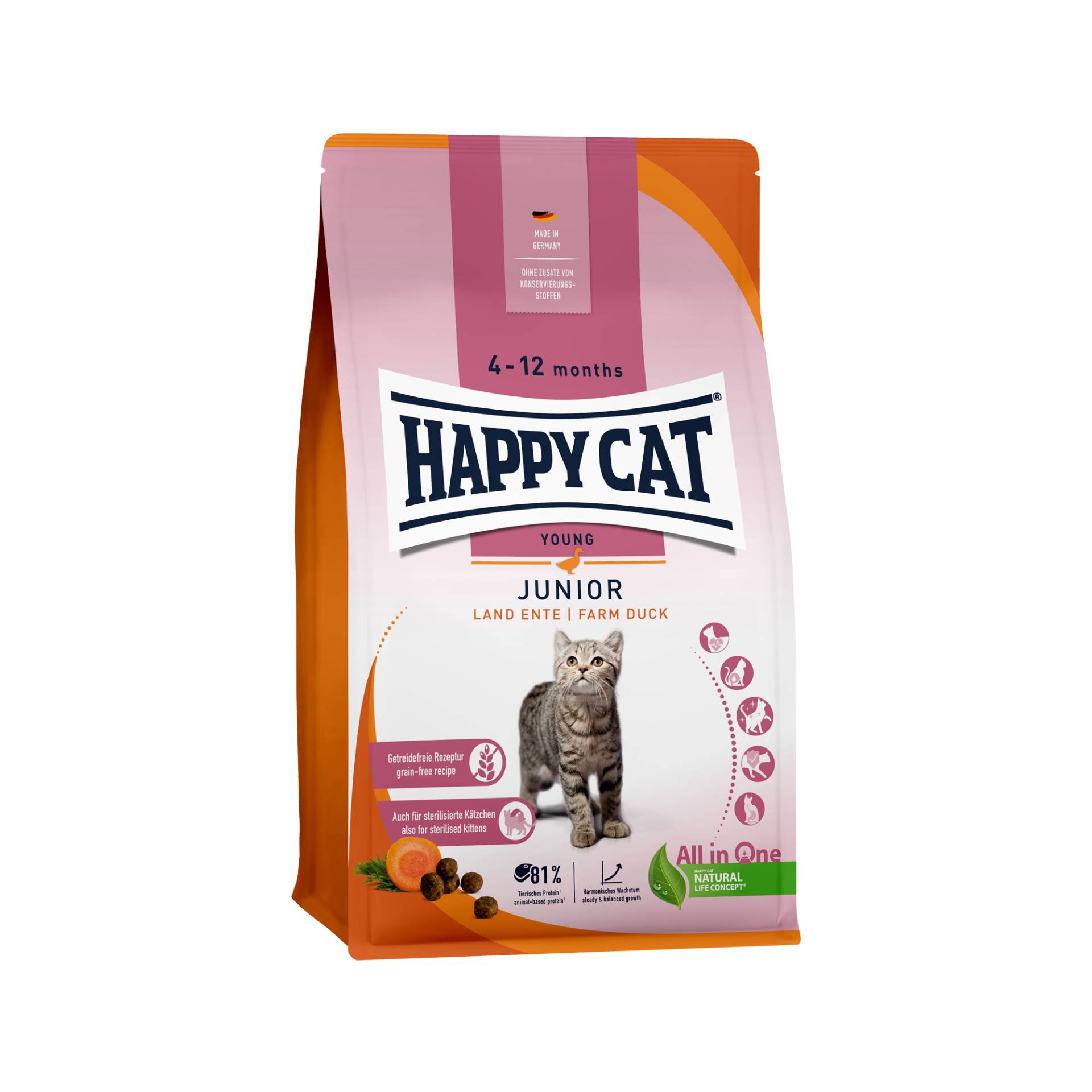 Happy Cat Junior - Ente - 300 kg von Happy Cat