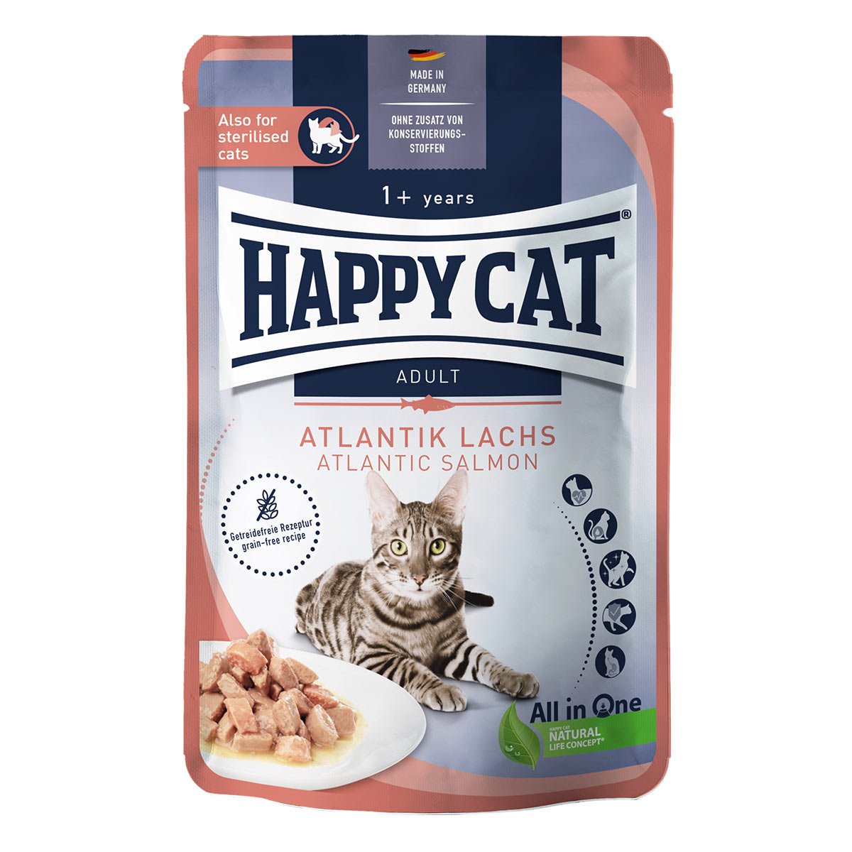 Happy Cat Meat in Sauce Atlantik Lachs 12x85g von Happy Cat