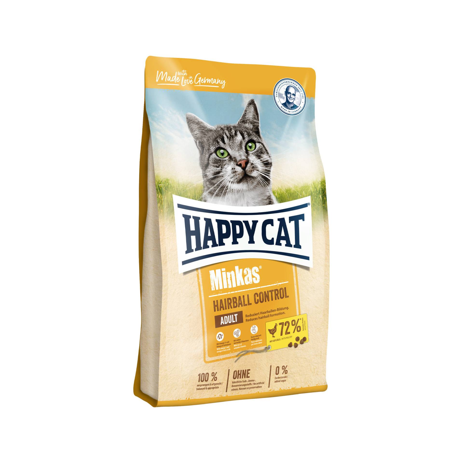 Happy Cat Minkas Adult Hairball Control Katzenfutter - Geflügel - 10 kg von Happy Cat