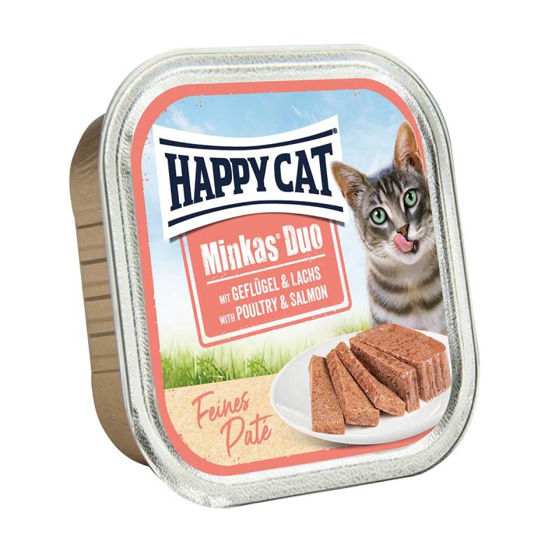 Happy Cat Minkas Duo Geflügel & Lachs Paté 16x100g von Happy Cat