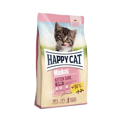 Happy Cat 70407 – Happy Cat Minkas Kitten Care Geflügel – Trockenfutter für Katzenwelpen 5 Wochen bis 6 Monate – 1,5 kg Inhalt von Happy Cat