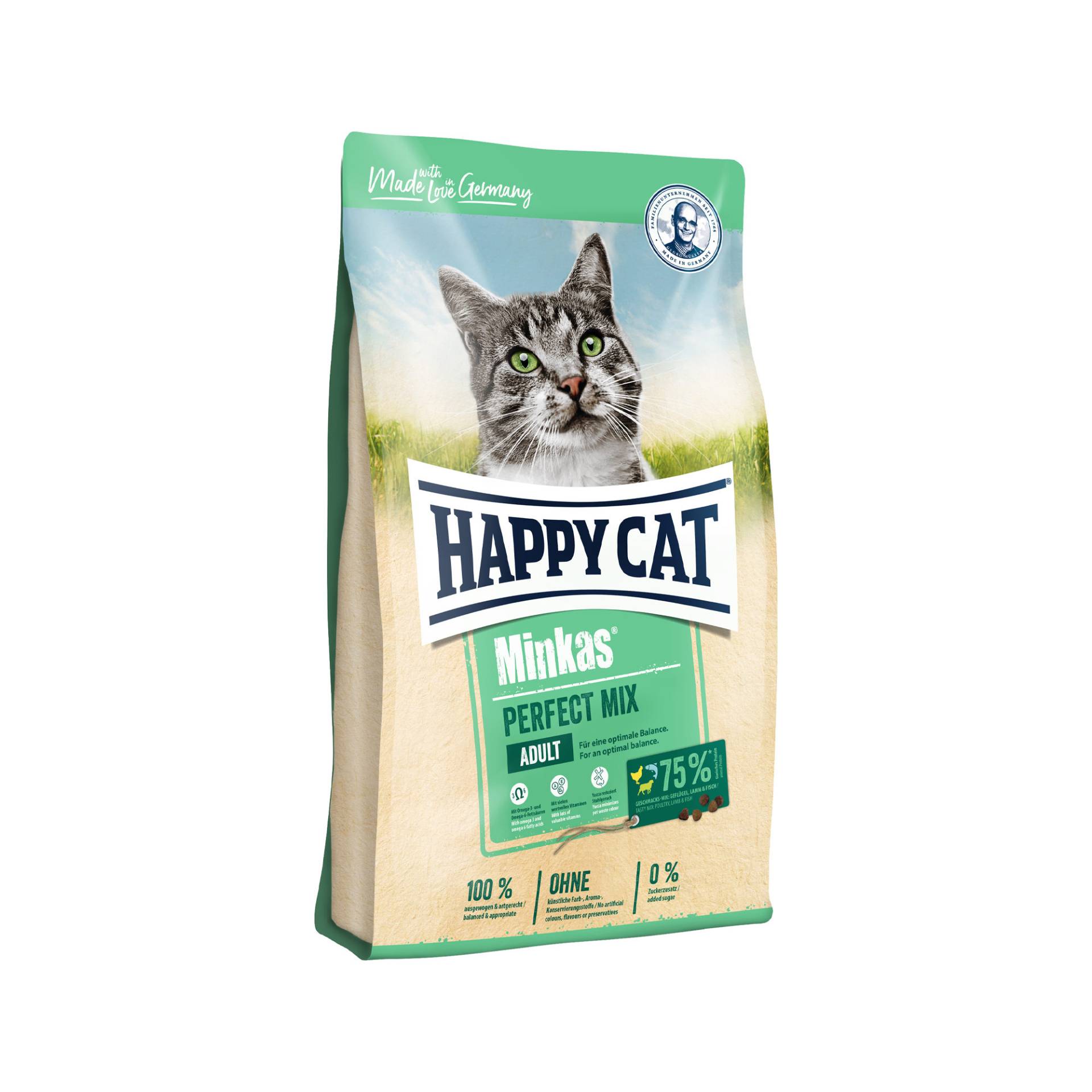 Happy Cat Minkas Perfect Mix Adult Katzenfutter - Geflügel, Lamm & Fisch - 1,5 kg von Happy Cat
