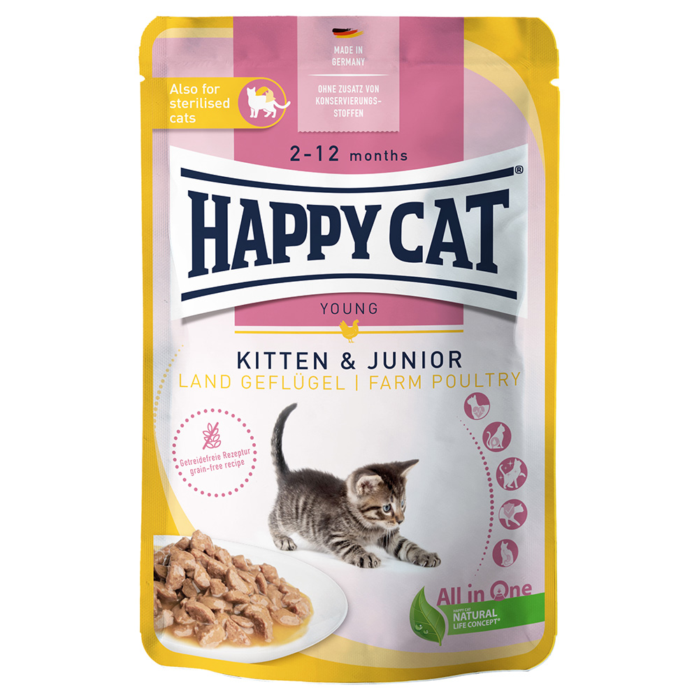 Happy Cat Pouch Meat in Sauce 12 x 85 g - Land-Geflügel Kitten Happy Cat Pouch Meat in Sauce 12 x 85 g - Land-Geflügel Kitten von Happy Cat