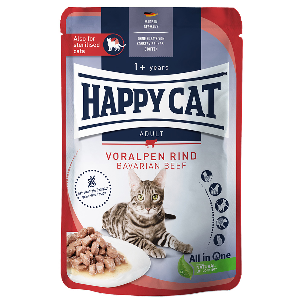 Happy Cat Pouch Meat in Sauce 12 x 85 g  - Voralpen-Rind von Happy Cat