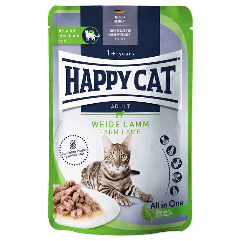Happy Cat Pouch Meat in Sauce 12 x 85 g  - Weide-Lamm von Happy Cat