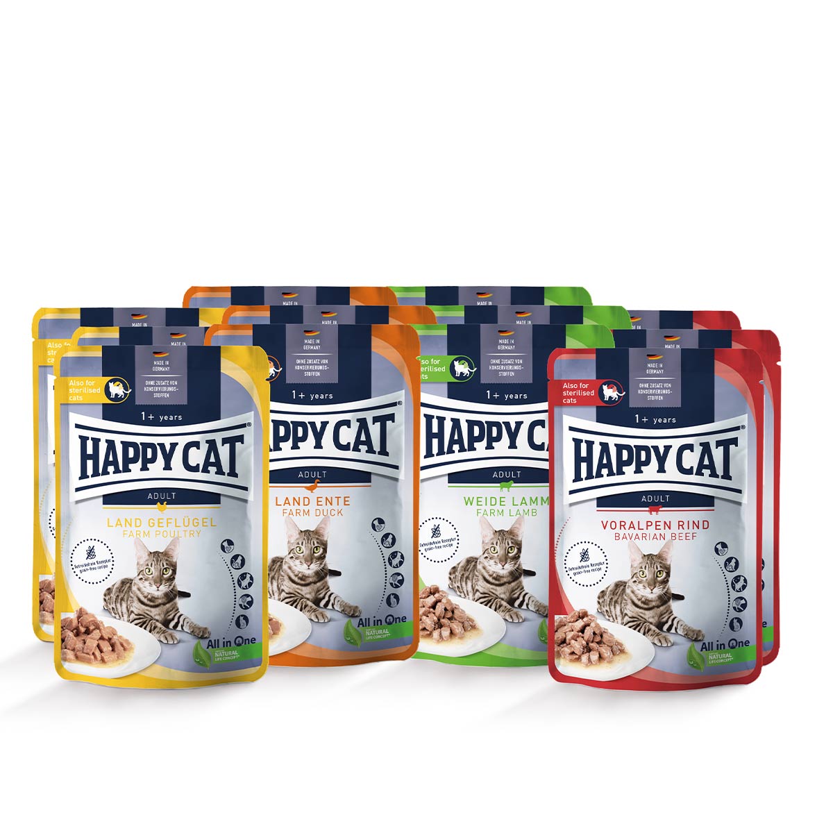 Happy Cat Pouches Mischtray 1 12x85g Happy Cat Pouches Mischtray 1 12x85g von Happy Cat