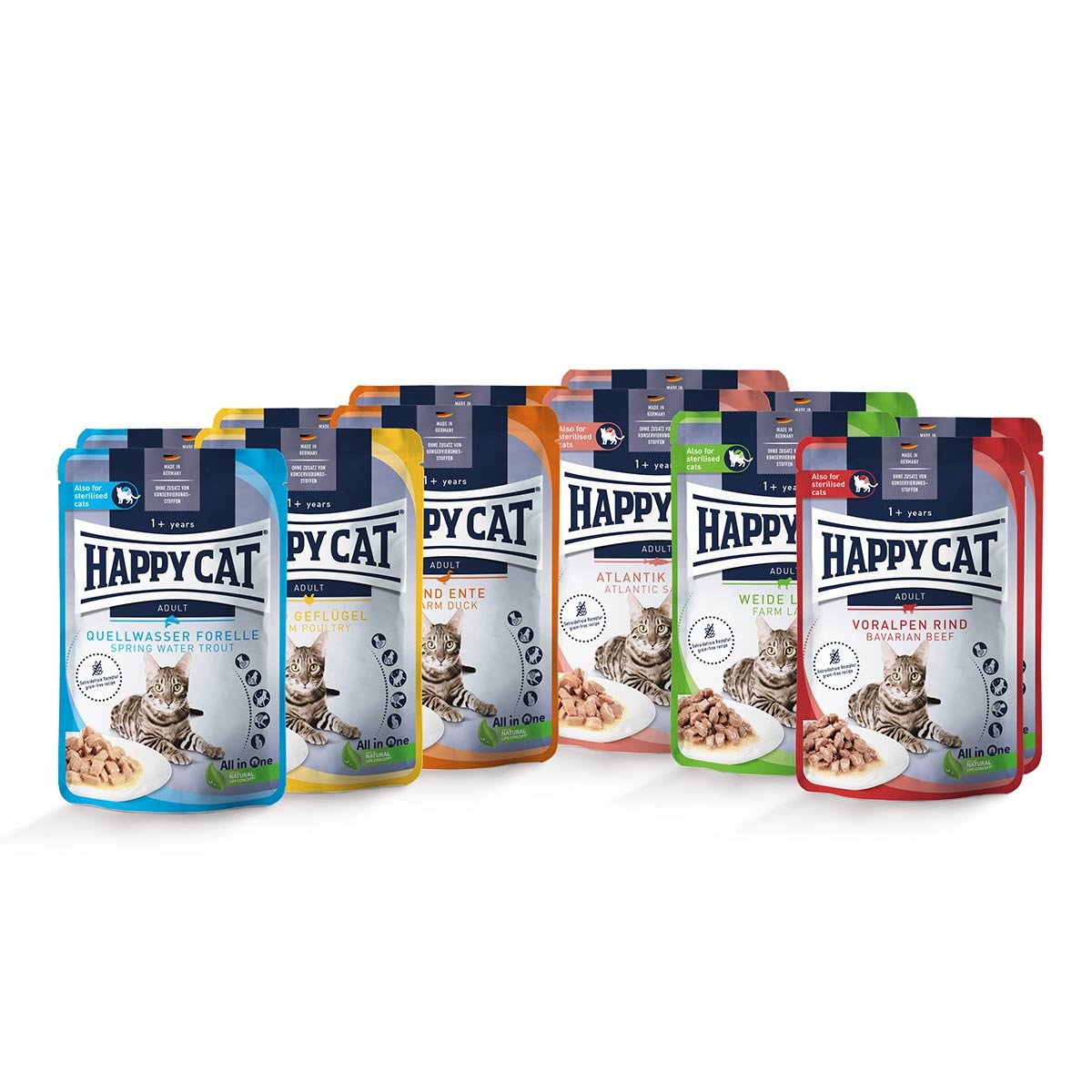 Happy Cat Pouches Mischtray 2 12x85g Happy Cat Pouches Mischtray 2 12x85g von Happy Cat