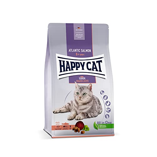 Happy Cat 70610 - Senior Atlantik Lachs - Katzen-Trockenfutter für Katzensenioren ab dem 8. Lebensjahr - 300 g Inhalt von Happy Cat
