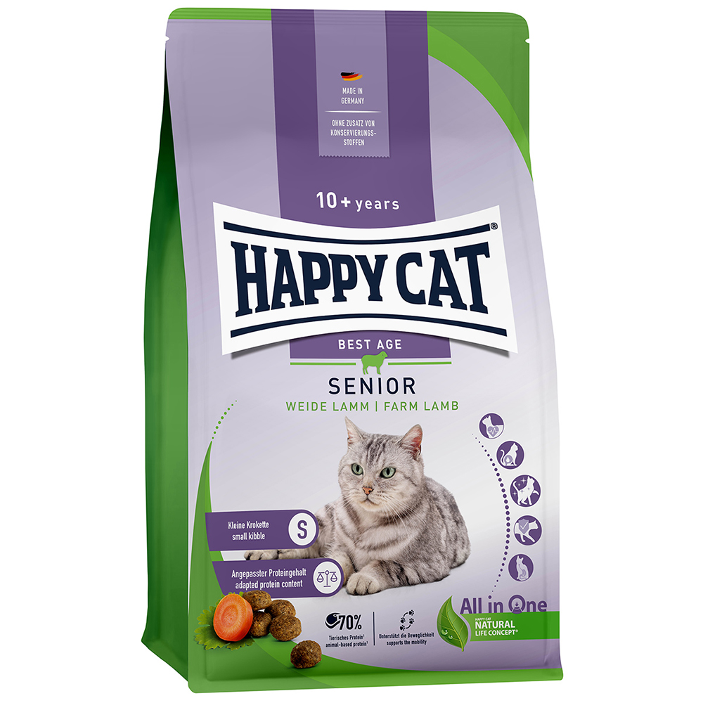 Happy Cat Senior Weide-Lamm  - Sparpaket: 2 x 4 kg von Happy Cat
