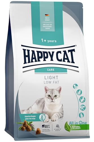 Happy Cat 70602 - Sensitive Adult Light - Trockenfutter mit Geflügel für übergewichtige Katzen und Kater - 300 g Inhalt von Happy Cat