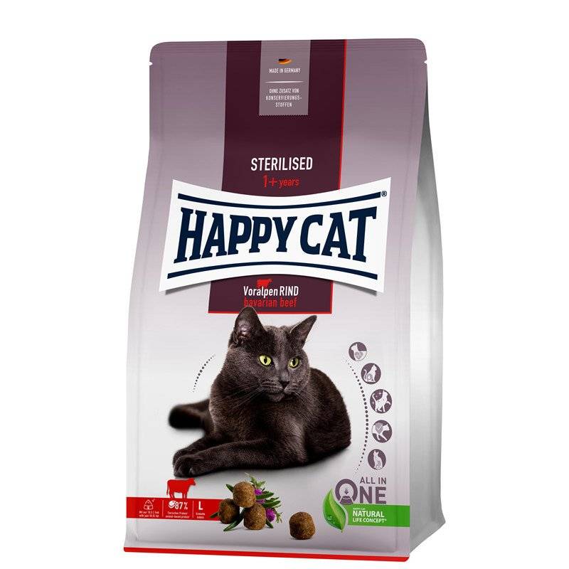 Happy Cat Sterilised Adult Voralpen Rind - 10 kg (5,49 € pro 1 kg) von Happy Cat