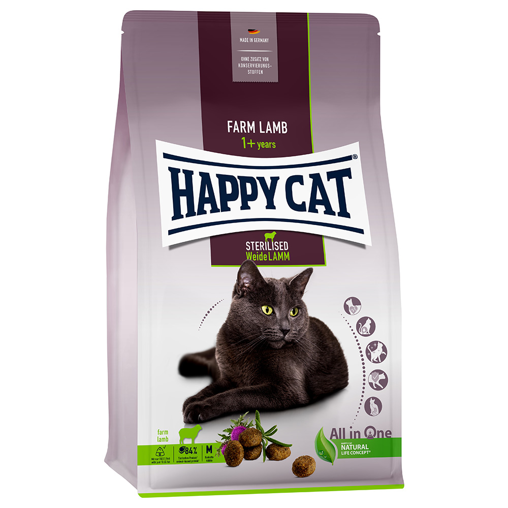 Happy Cat Sterilised Adult Weide-Lamm - 10 kg von Happy Cat