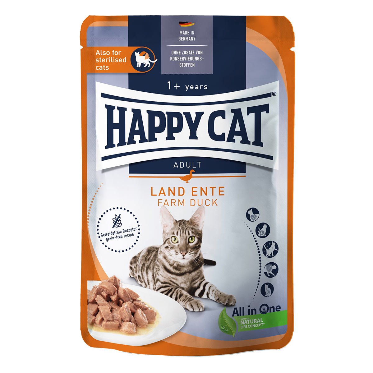 Happy Cat Meat in Sauce Land Ente 12x85g von Happy Cat