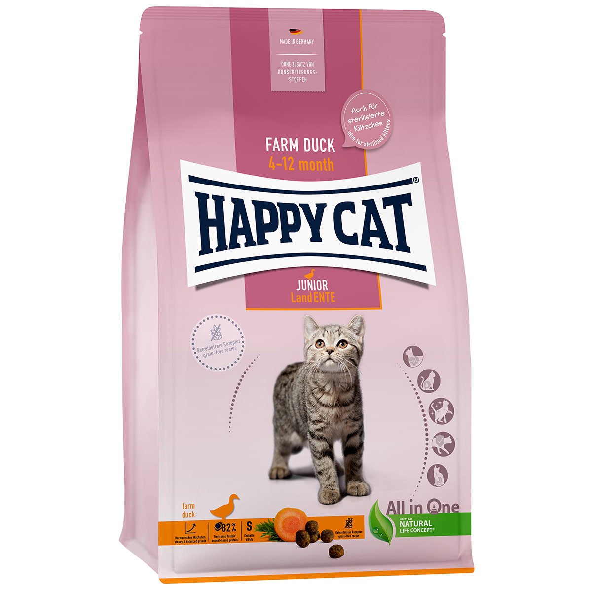 Happy Cat Young Junior Land Ente 4x1,3kg von Happy Cat