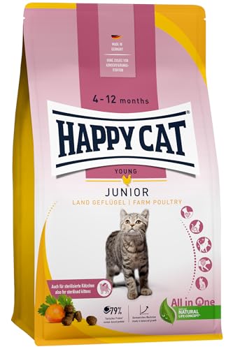 Happy Cat 70538 - Young Junior Land Geflügel - Katzen-Trockenfutter für Jung-Katzen ab dem 4. Monat - 300 g Inhalt von Happy Cat