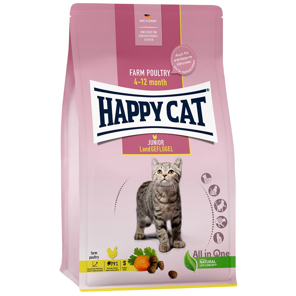 Happy Cat Young Junior Land Geflügel 4x1,3kg von Happy Cat