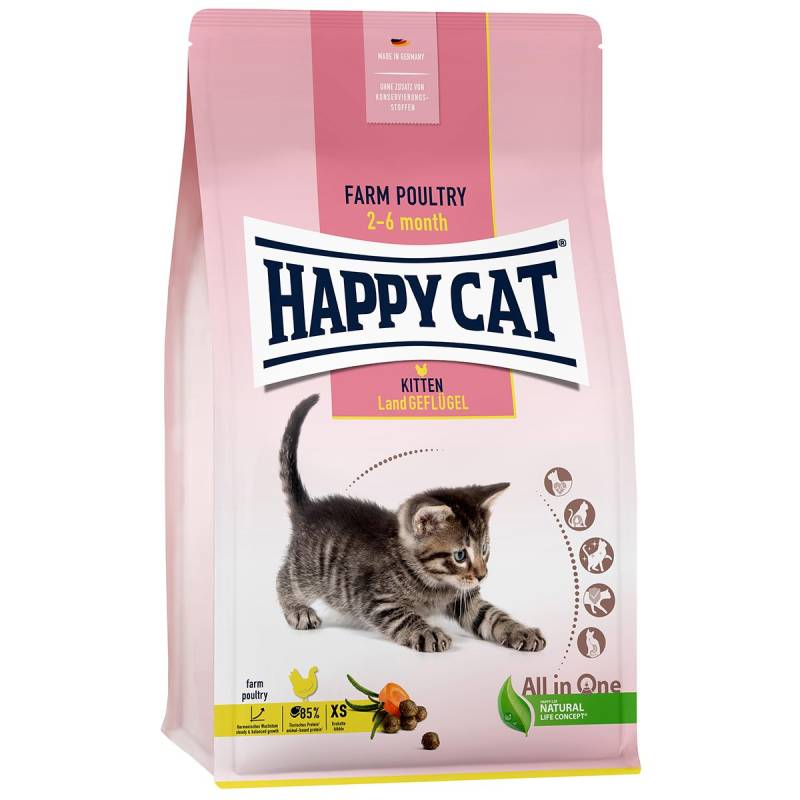 Happy Cat Young Kitten Land Geflügel 4x1,3kg von Happy Cat