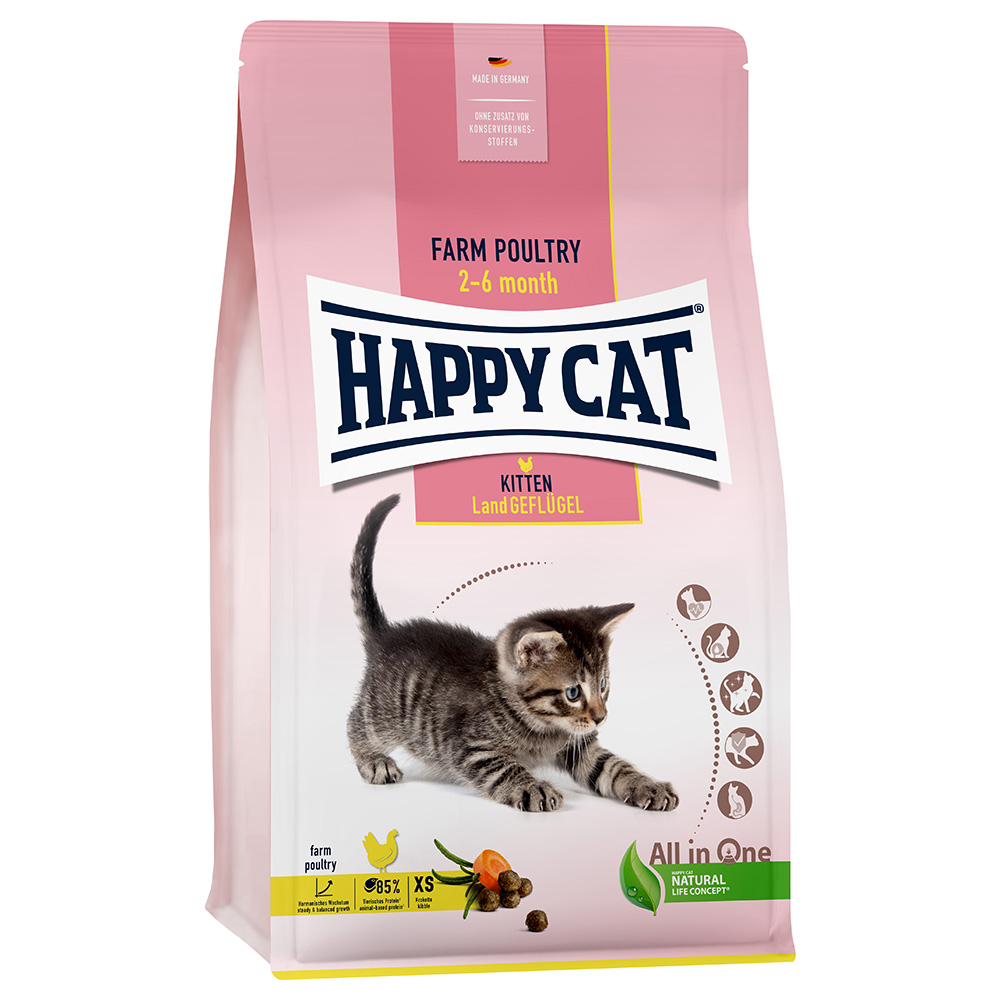 Happy Cat Young Kitten Land-Geflügel - Sparpaket: 2 x 4 kg von Happy Cat