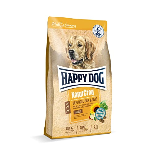 Happy Dog 60513 – NaturCroq Geflügel Pur & Reis – Trockenfutter mit Kräutern für ausgewachsene Hunde – 1 kg Inhalt von Happy Dog
