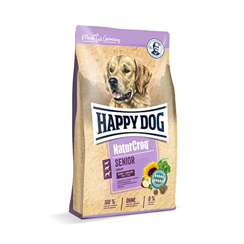 Happy Dog 60533 – NaturCroq Senior – Alleinfutter mit heimischen Kräutern für Hunde-Senioren ab 10 Jahren – 4 kg Inhalt von Happy Dog