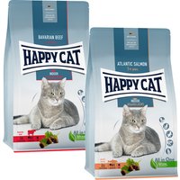 Mixpaket Happy Cat Indoor 2 x 4 kg - Voralpen-Rind, Atlantik-Lachs von Happy Cat