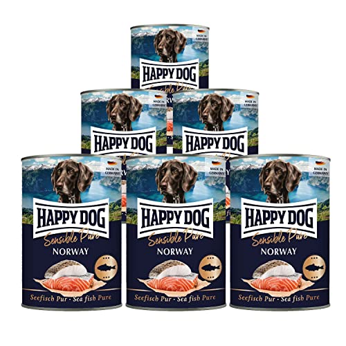 5 + 1 Gratis HAPPY DOG Supreme Sensible Seefisch Pur Dose Sparpaket | 6 x 400 g | Hundefutter Nass getreidefrei - Nassfutter für Hunde -Tierärztlich empfohlen bei Futtermittelunverträglichkeiten von Happy Dog