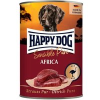 HAPPY DOG Sensible Pure Nassfutter Hund Adult 6x400 g Strauß von Happy Dog