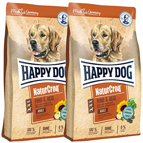 Happy Dog 2 x 15 kg NaturCroq Adult Rind & Reis von Happy Dog