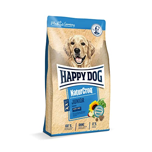 Happy Dog 60669 – NaturCroq Junior – Alleinfutter mit Kräutern für Junghunde ab 7. bis 18. Monate – 15 kg Inhalt von Happy Dog