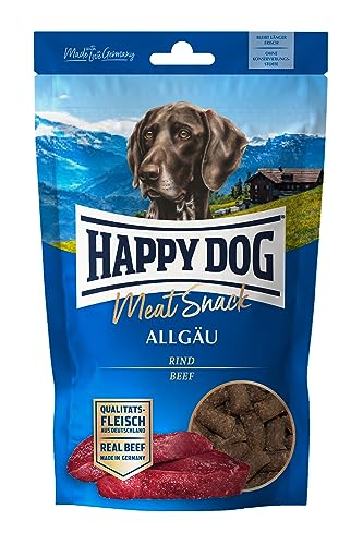 Happy Dog 60701 - Meat Snack Allgäu - Leckerli für Sensible Hunde aus getrocknetem Rindfleisch - 75 g Inhalt von Happy Dog