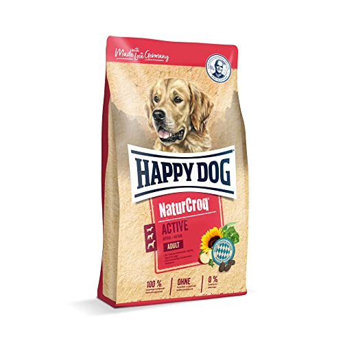 Happy Dog 60530 – NaturCroq Active – Alleinfutter mit heimischen Kräutern für ausgewachsene Hunde – 15 kg Inhalt von Happy Dog