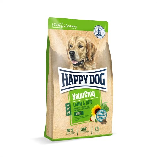 Happy Dog 60529 – NaturCroq Lamm & Reis – Trockenfutter mit heimischen Kräutern für ausgewachsene Hunde – 1 kg Inhalt von Happy Dog