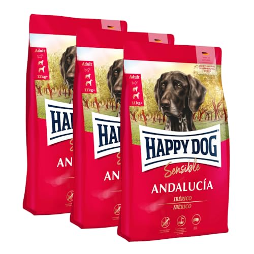 Happy Dog Sensible Andalucía M 3X 1 kg - Trockenfutter, Geschmacksrichtung Schwein von Happy Dog