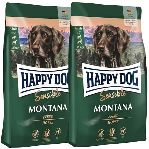 Happy Dog Sensible Montana M Trockenfutter, Hundefutter - Geschmacksrichtung Pferd - Glutenfrei, Getreidefrei, Monoprotein, Omega-3 und Omega-6-2X 4kg Happy Dog Sensible Montana M Trockenfutter, Hundefutter - Geschmacksrichtung Pferd - Glutenfrei, Getreidefrei, Monoprotein, Omega-3 und Omega-6-2X 4kg von Happy Dog