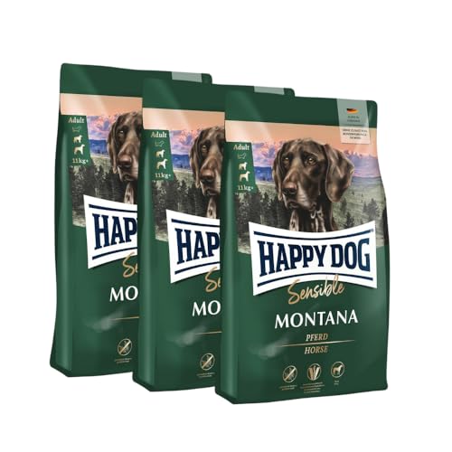 Happy Dog Sensible Montana M Trockenfutter, Hundefutter - Geschmacksrichtung Pferd - Glutenfrei, Getreidefrei, Monoprotein, Omega-3 und Omega-6-3X 4kg Happy Dog Sensible Montana M Trockenfutter, Hundefutter - Geschmacksrichtung Pferd - Glutenfrei, Getreidefrei, Monoprotein, Omega-3 und Omega-6-3X 4kg von Happy Dog