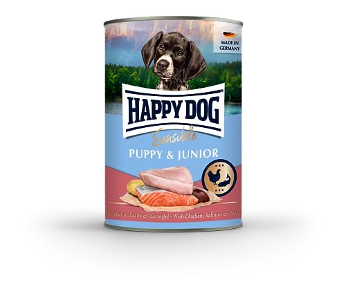 Happy Dog Sensible Puppy Huhn, Lachs und Kartoffel Dose 400g von Happy Dog
