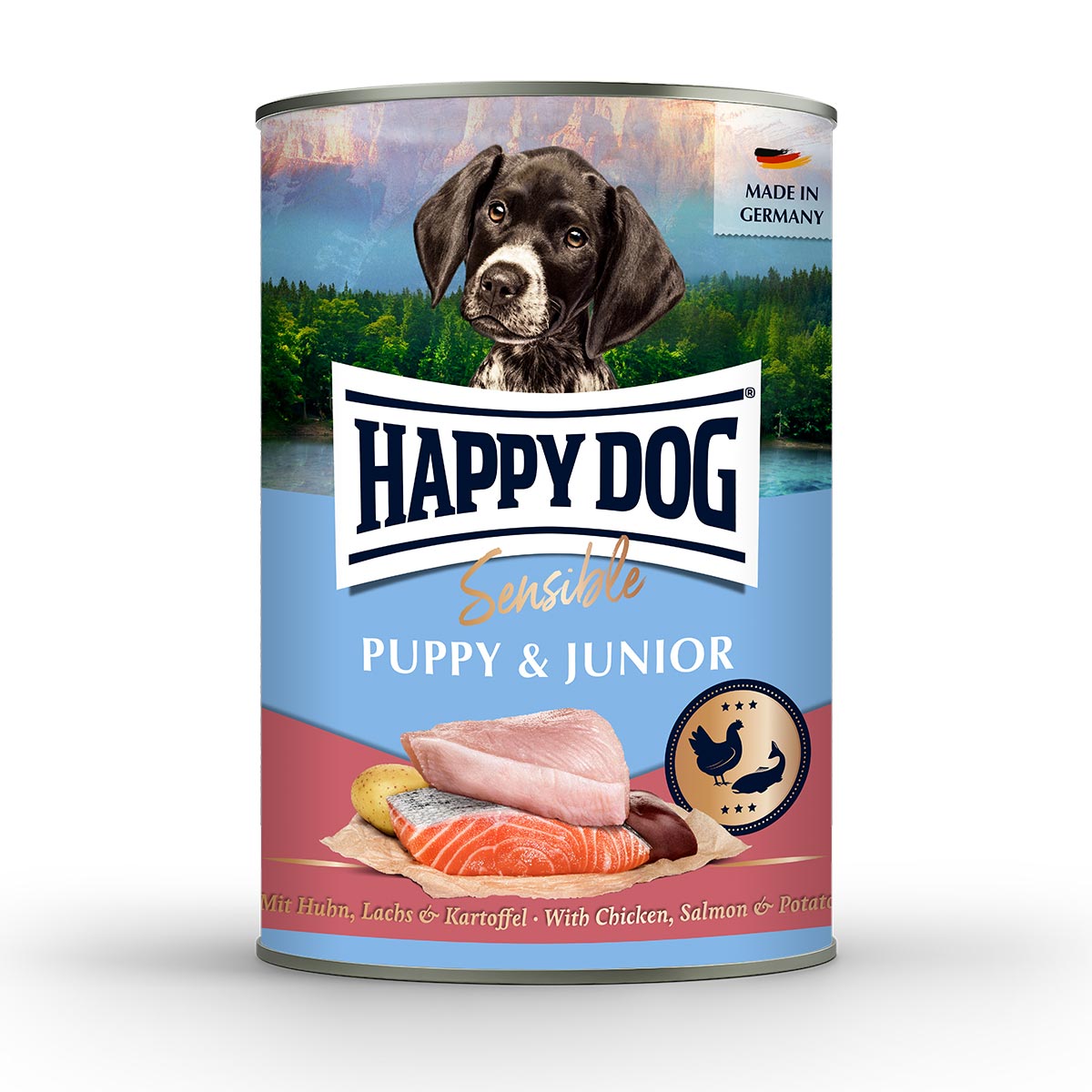 Happy Dog Sensible Puppy Huhn, Lachs & Kartoffel Dose 6x400g von Happy Dog