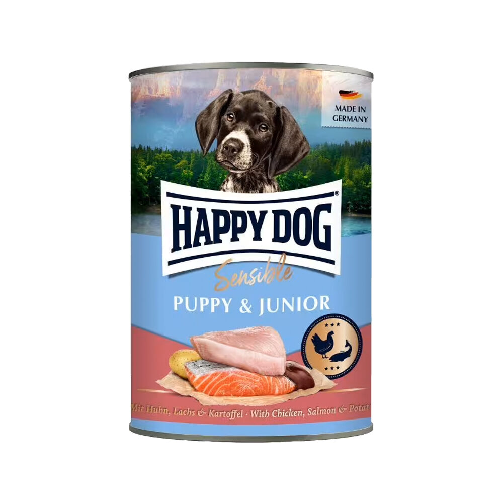 Happy Dog Sensible Puppy & Junior - Huhn, Lachs & Kartoffel - 6 x 400 g von Happy Dog