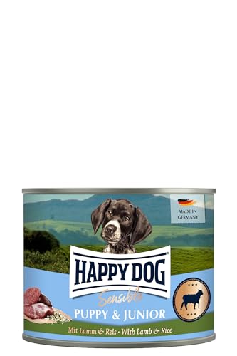 Happy Dog - Sensible Puppy & Junior M - Lamm, Reis - Nassfutter 12 x 200 g von Happy Dog