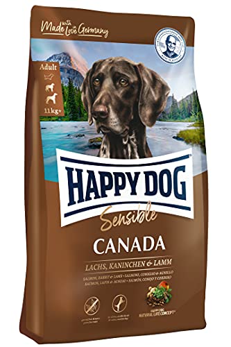 Happy Dog 03583 - Supreme Sensible Canada Lachs Kaninchen Lamm - Trockenfutter für ausgewachsene Hunde - 1 kg Inhalt von Happy Dog