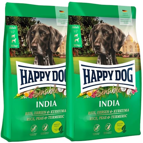 Happy Dog - Supreme Sensible India M Reis, Erbsen und Kurkuma - Trockenfutter für ausgewachsene Hunde - 2X 10 kg Inhalt von Happy Dog