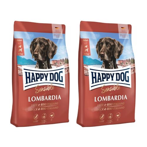 Happy Dog 60660 - Supreme Sensible Lombardia Ente & Riso Italiano - Trockenfutter für ausgewachsene Hunde - 2X 11 kg Inhalt von Happy Dog
