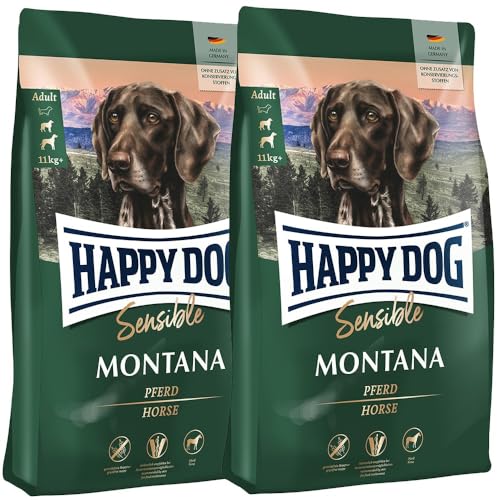 Happy Dog Sensible Montana - M - Trockenfutter, Hundefutter - Geschmacksrichtung Pferd - Glutenfrei, Getreidefrei, Monoprotein, Omega-3 und Omega-6-2x10kg von Happy Dog
