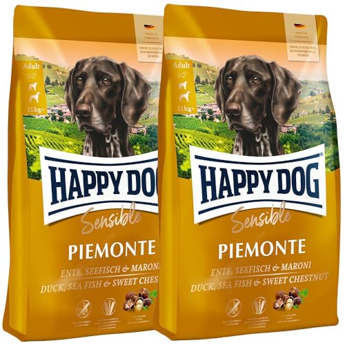 Happy Dog - Supreme Sensible Piemonte M Ente, Seefisch & Maroni - Trockenfutter für ausgewachsene Hunde - 2x10kg Inhalt von Happy Dog