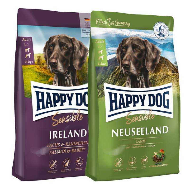 Sparpaket Happy Dog Supreme: 2 x Großgebinde im Mix - Irland (12,5 kg) & Neuseeland (12,5 kg) von Happy Dog