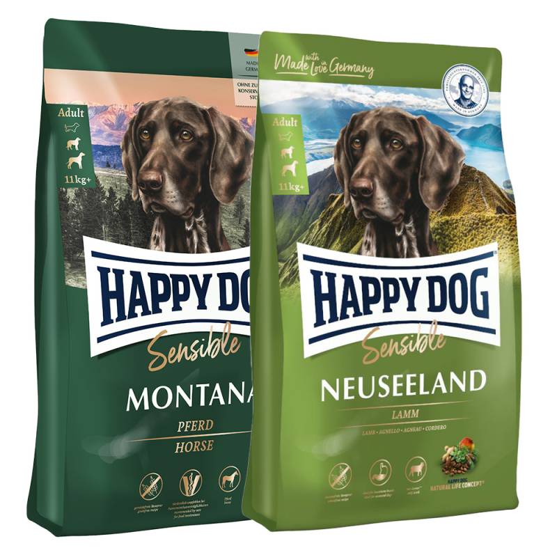 Sparpaket Happy Dog Supreme: 2 x Großgebinde im Mix - Neuseeland (12,5 kg) & Montana (10 kg) von Happy Dog
