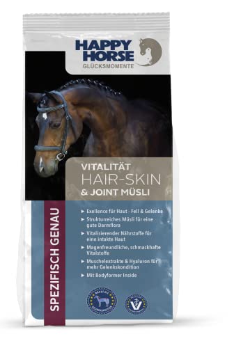 HAPPY HORSE Müsli 14kg für Haut, Fell & Gelenke deines Pferdes | Energieversorgung | Weidegras | Fermentgetreide | unterstützt Gelenkgesundheit | niedriger Zuckeranteil von Happy Horse