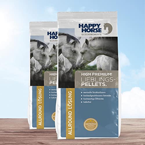 HAPPY HORSE Liebling Pellets 2 x 14kg Pferdefutter Pellets haferfrei - Vollwertiges Kraftfutter aus wertvollen Strukturfasern und hochwertigen Ölfrüchten HAPPY HORSE Liebling Pellets 2 x 14kg Pferdefutter Pellets haferfrei - Vollwertiges Kraftfutter aus wertvollen Strukturfasern und hochwertigen Ölfrüchten von Happy Horse