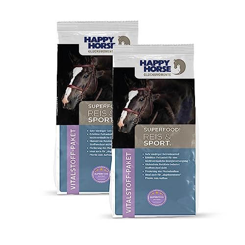 HAPPY HORSE Superfood Reis & Sport Pferdefutter 2 x 14kg - Vitalstoffversorger der neuen Generation - Sehr niedriger Getreideanteil - Glutenfreie Reiskleie - Förderung des Muskelaufbau HAPPY HORSE Superfood Reis & Sport Pferdefutter 2 x 14kg - Vitalstoffversorger der neuen Generation - Sehr niedriger Getreideanteil - Glutenfreie Reiskleie - Förderung des Muskelaufbau von Happy Horse